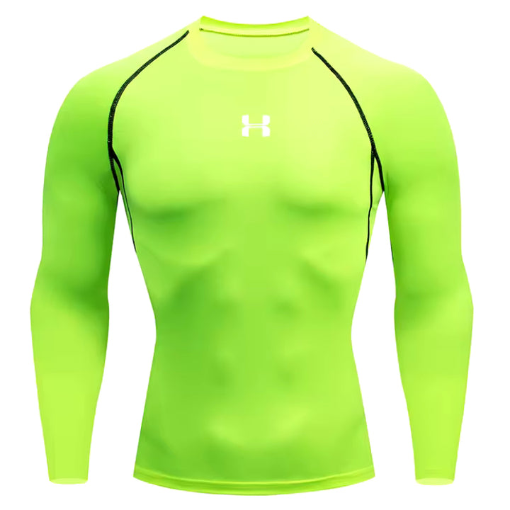 Camiseta de compresión para correr para hombre, camisetas deportivas de manga larga, sudadera para gimnasio y Fitness, chándal para correr, camisetas atléticas para hombre