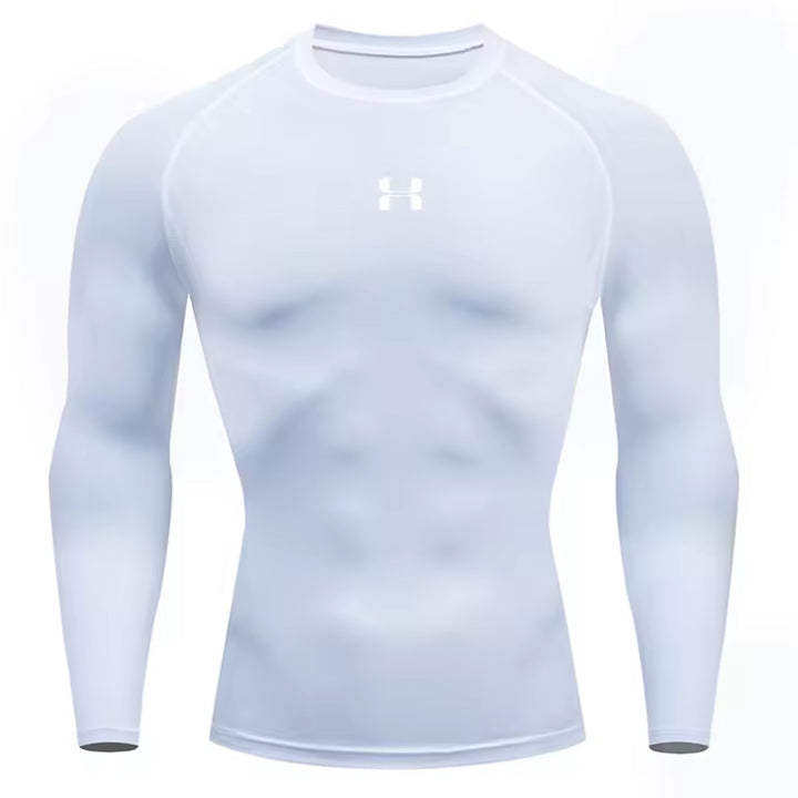 Camiseta de compresión para correr para hombre, camisetas deportivas de manga larga, sudadera para gimnasio y Fitness, chándal para correr, camisetas atléticas para hombre