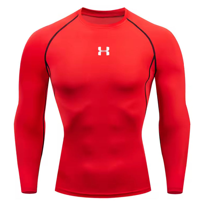 Camiseta de compresión para correr para hombre, camisetas deportivas de manga larga, sudadera para gimnasio y Fitness, chándal para correr, camisetas atléticas para hombre