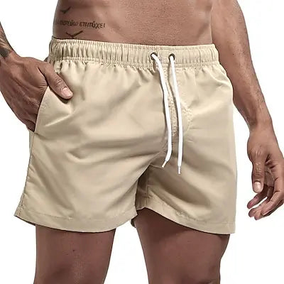 Bañador corto para hombre, de secado rápido, transpirable, con cordón y bolsillos para surfear en la playa en verano.