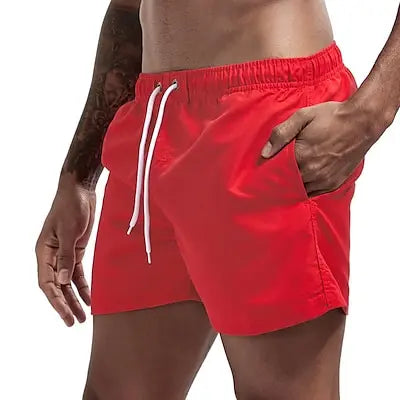Bañador corto para hombre, de secado rápido, transpirable, con cordón y bolsillos para surfear en la playa en verano.