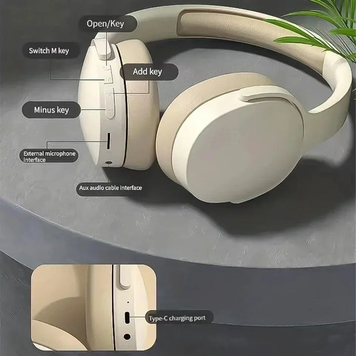 Auriculares inalámbricos Bluetooth de moda, estéreo HIFI, deportivos, con auriculares, reproductor de música TF/AUX y micrófono.