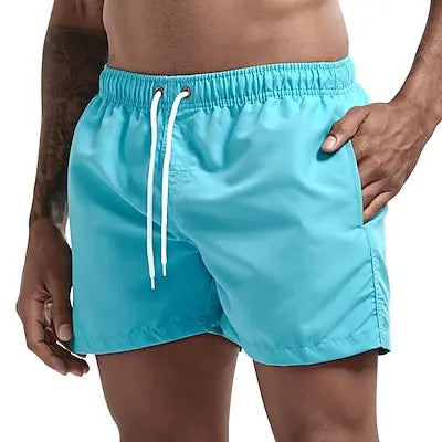 Bañador corto para hombre, de secado rápido, transpirable, con cordón y bolsillos para surfear en la playa en verano.